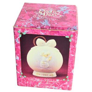 Precious Moments "May Your Christmas Be Merry" 1991 Ball Ornament